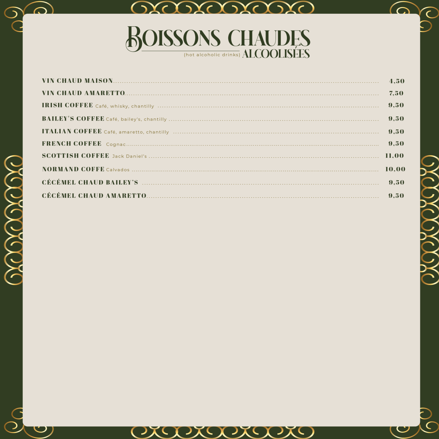 Carte du restaurant L'Excelsior - Page 10