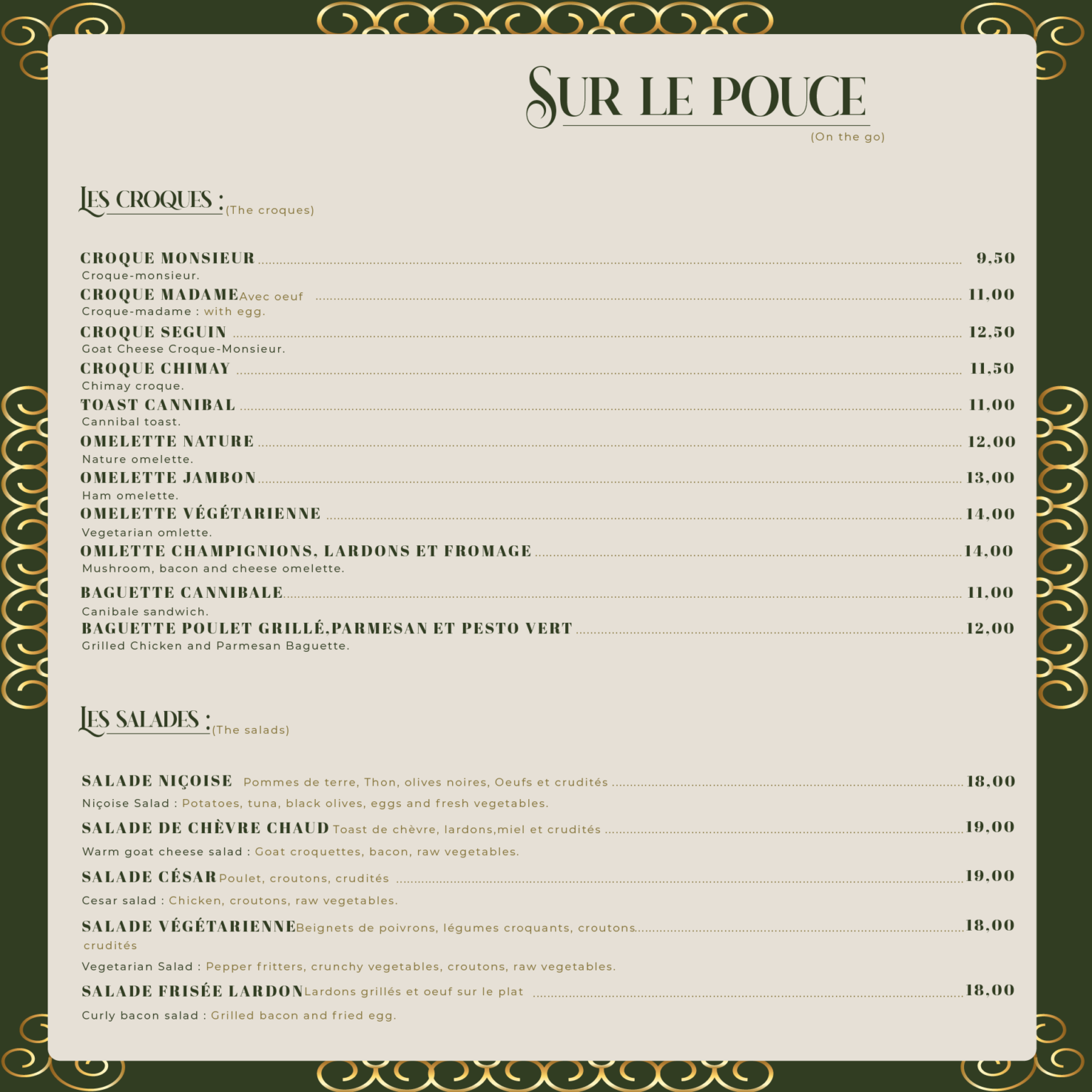 Carte du restaurant L'Excelsior - Page 11