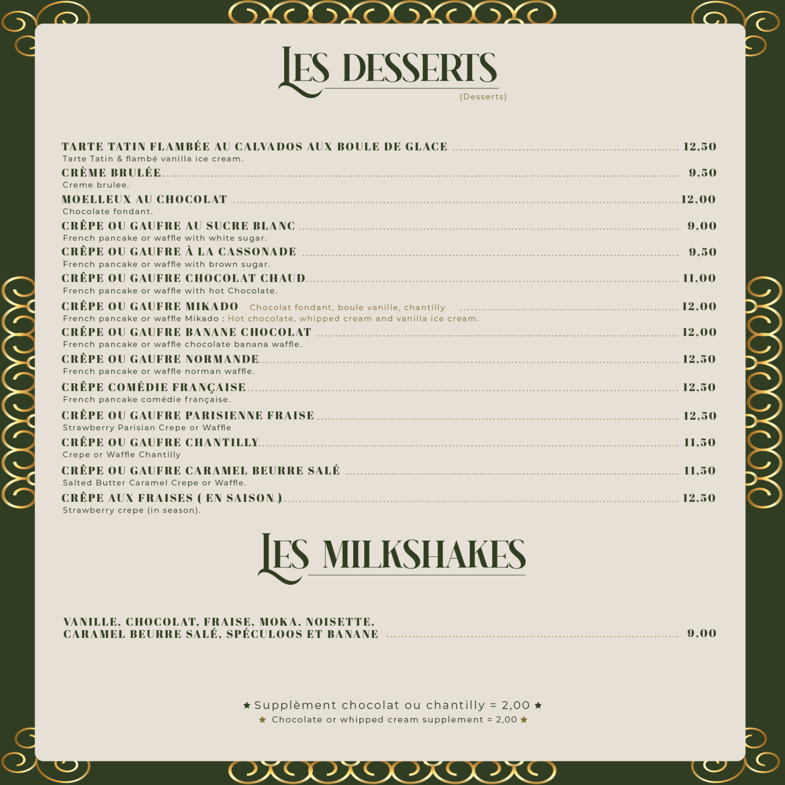 Carte du restaurant L'Excelsior - Page 14