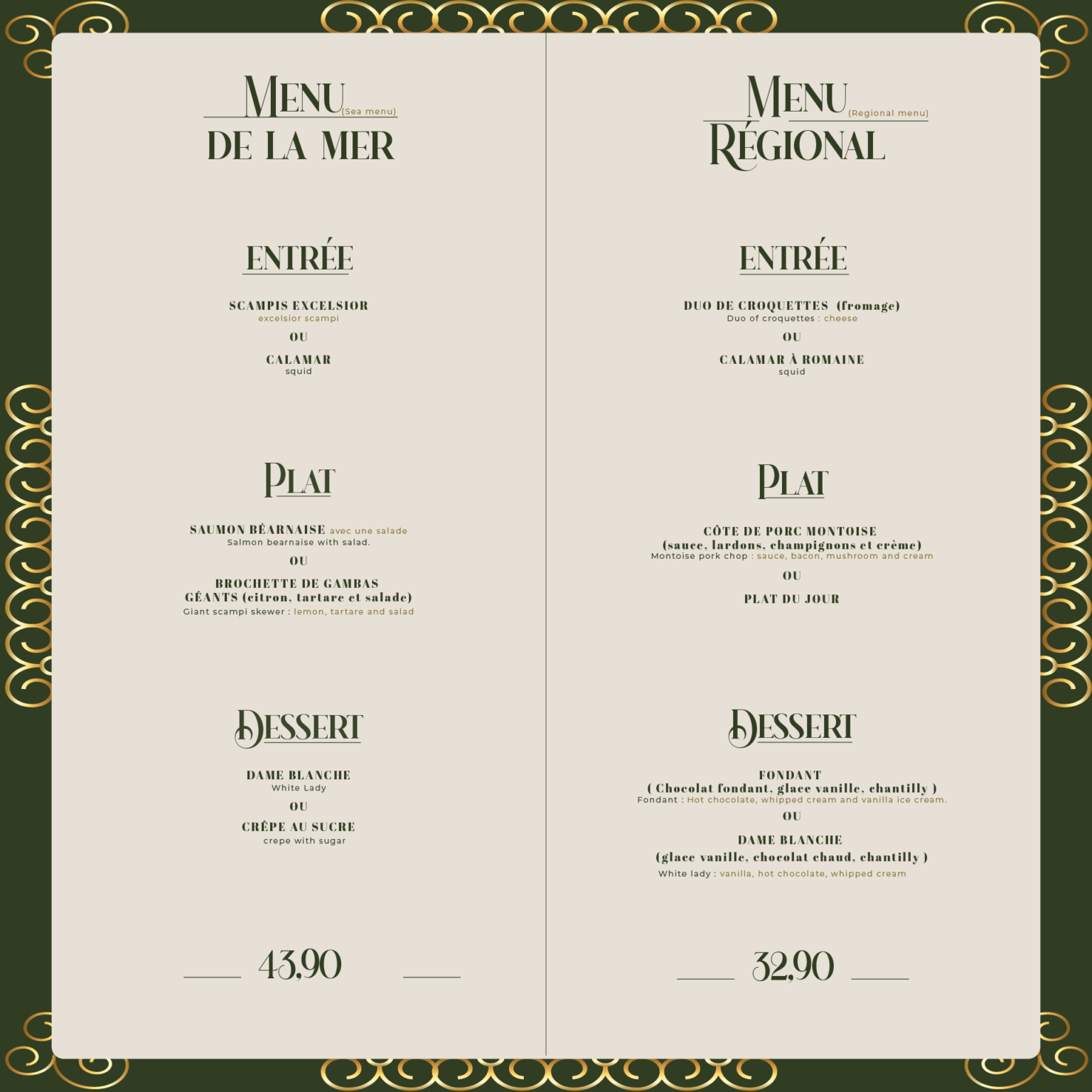 Carte du restaurant L'Excelsior - Page 15