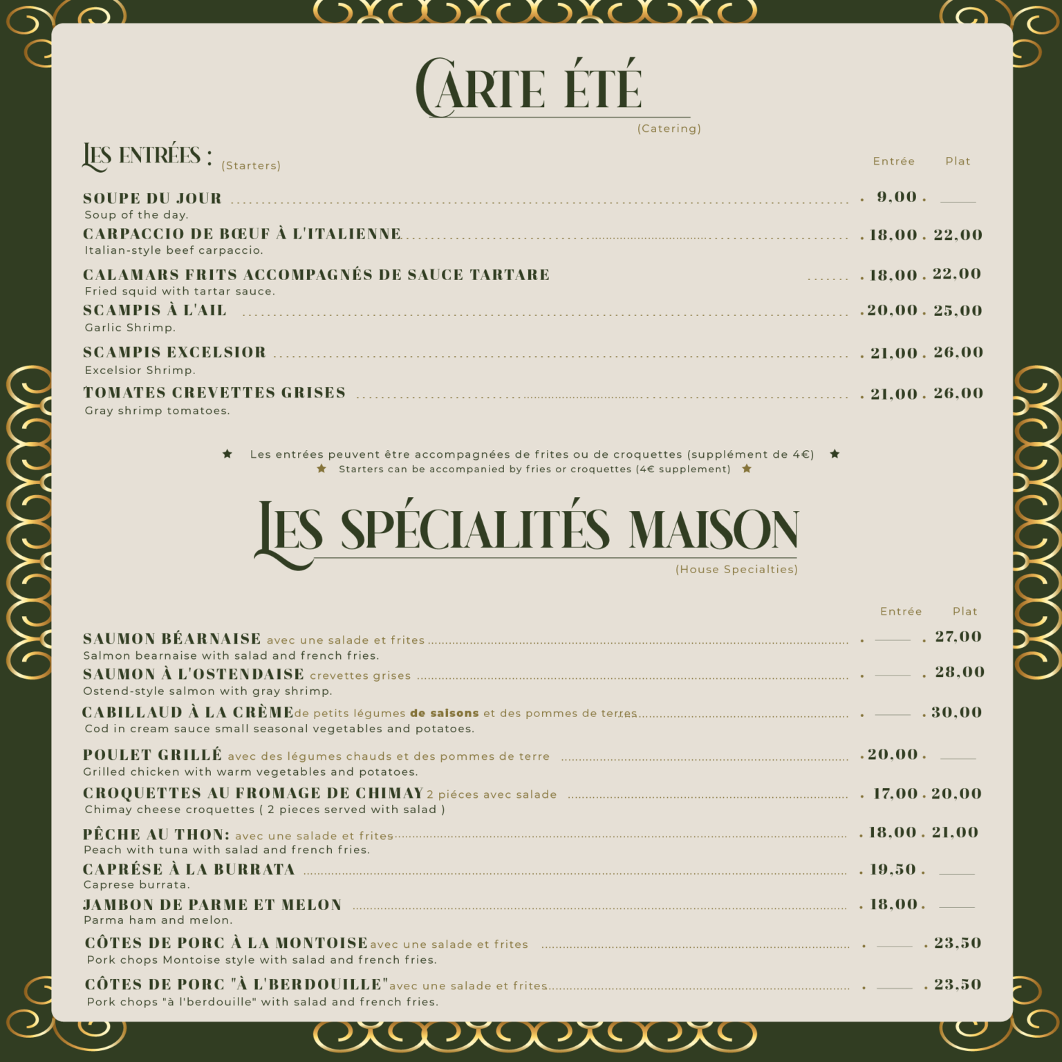 Carte du restaurant L'Excelsior - Page 16