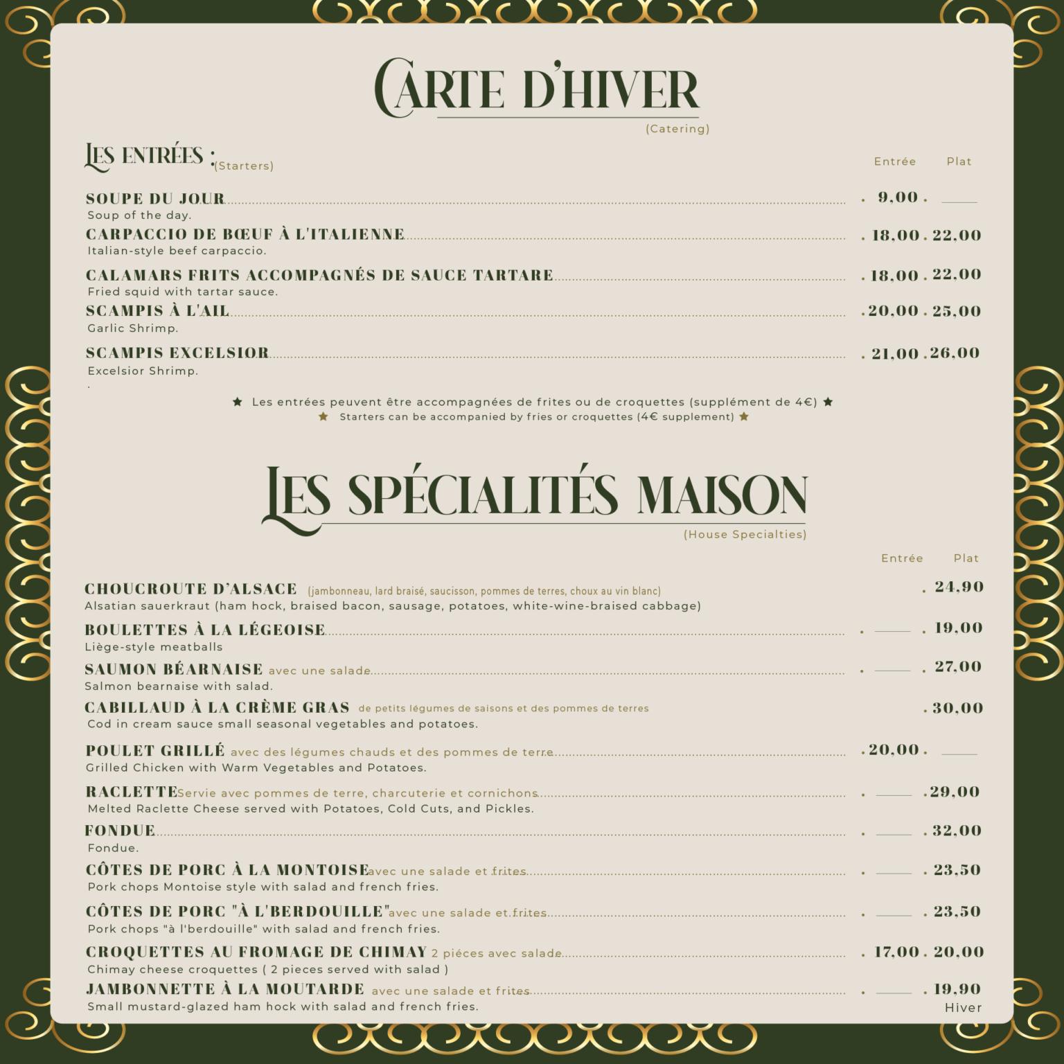 Carte du restaurant L'Excelsior - Page 19