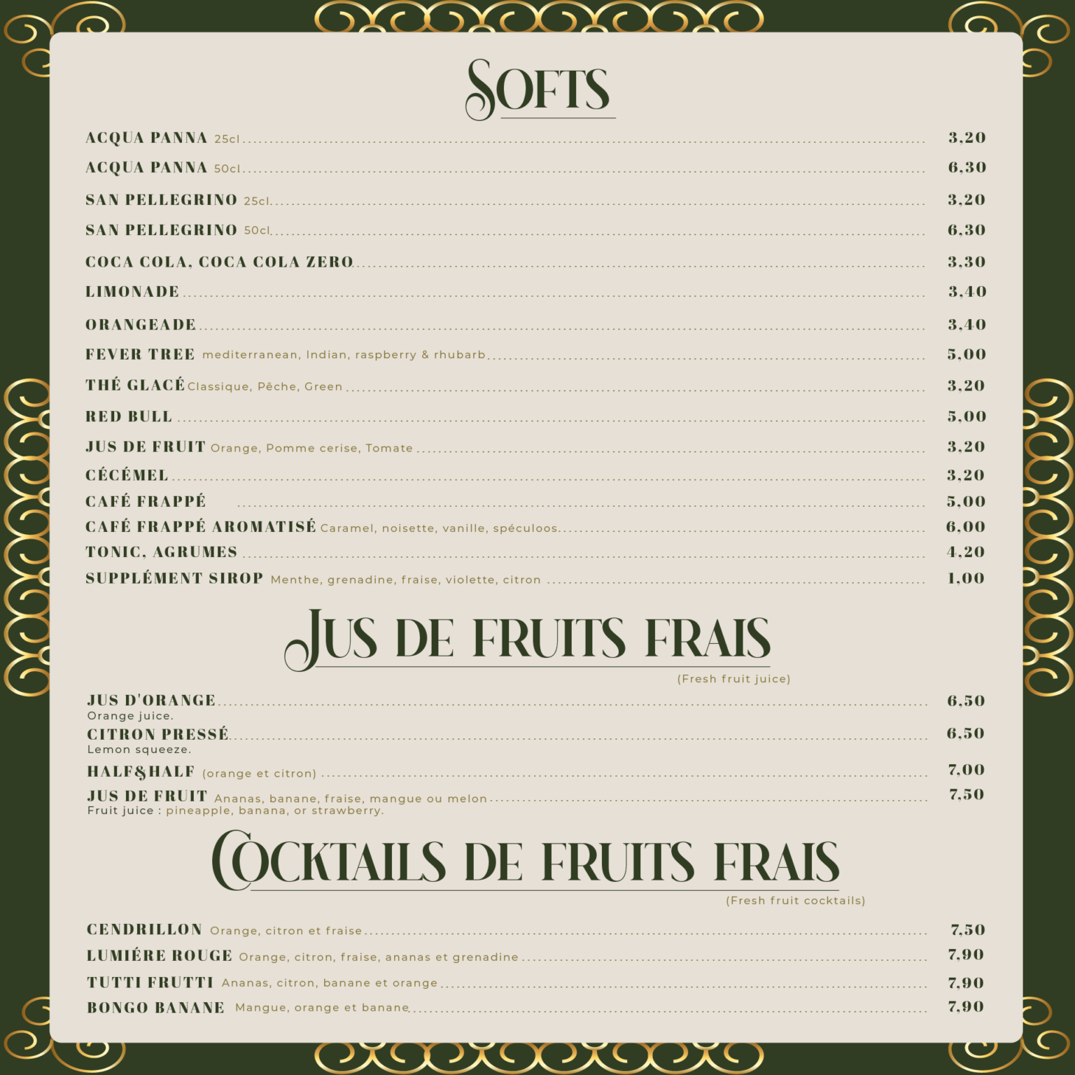 Carte du restaurant L'Excelsior - Page 5