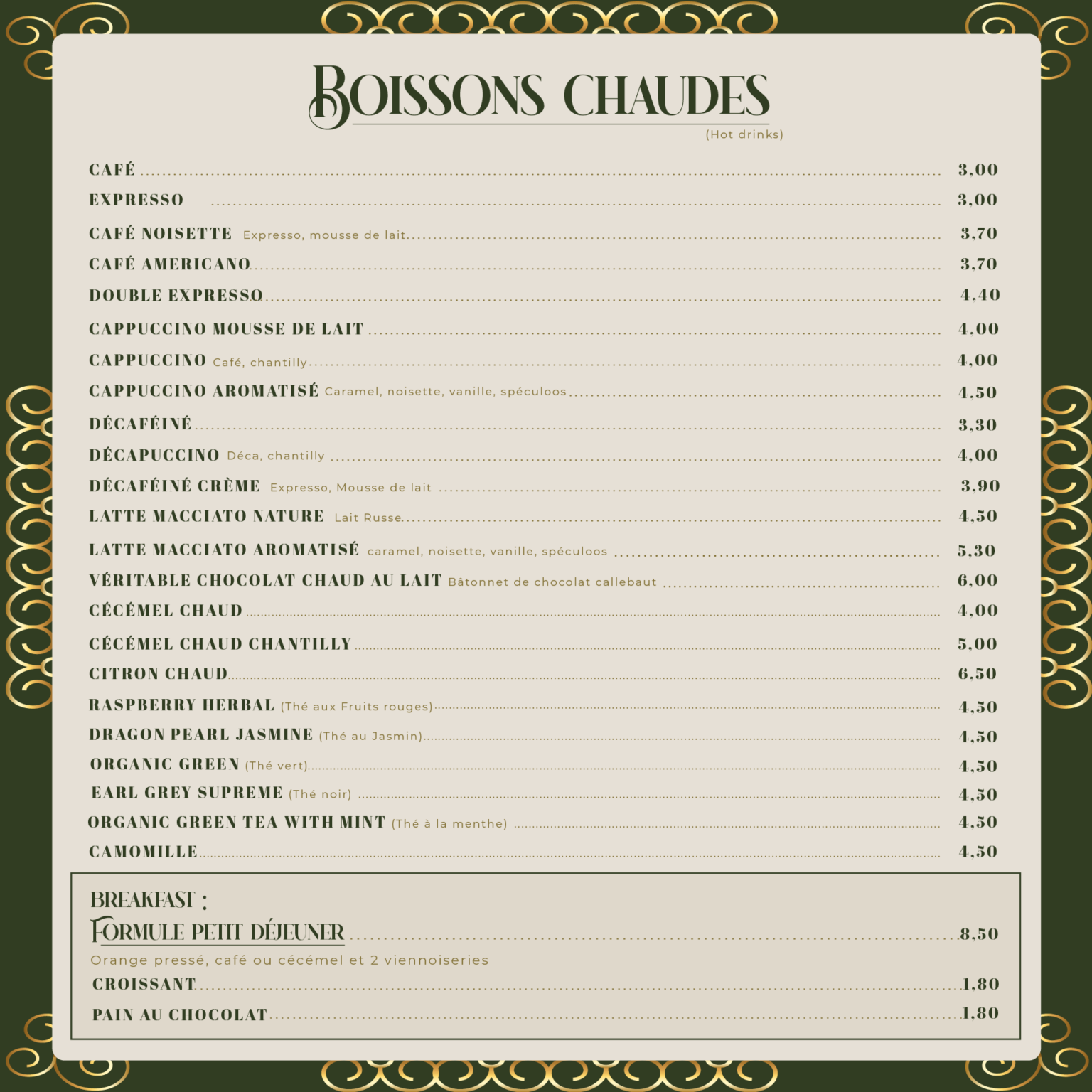 Carte du restaurant L'Excelsior - Page 9